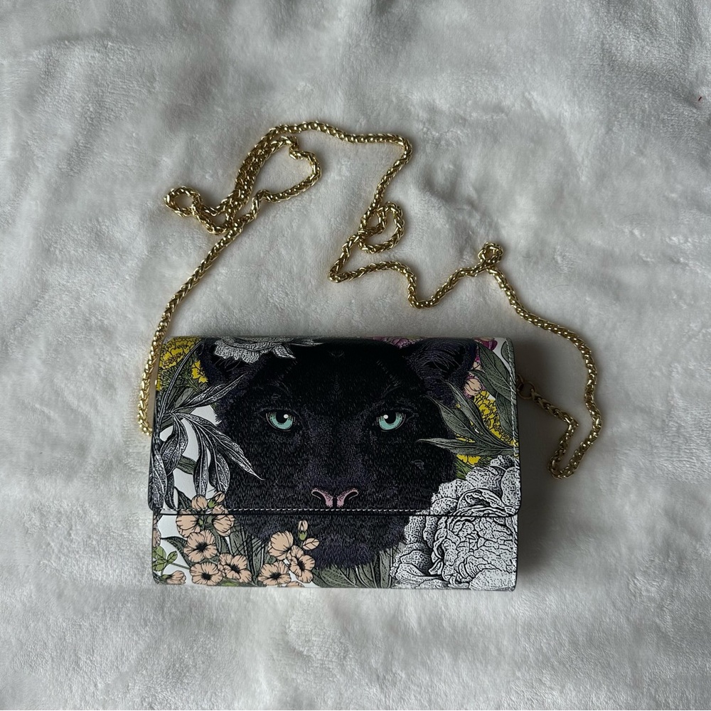 braccialini “lady white panther” medium-small purse
